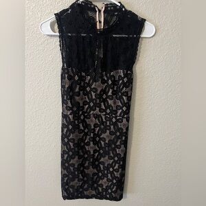 Forever 21 Black and Cream Lace Mini Dress Medium